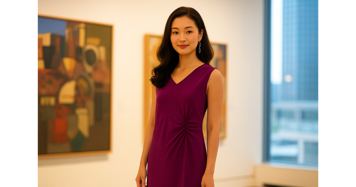 腰際抽皺洋裝桃紅